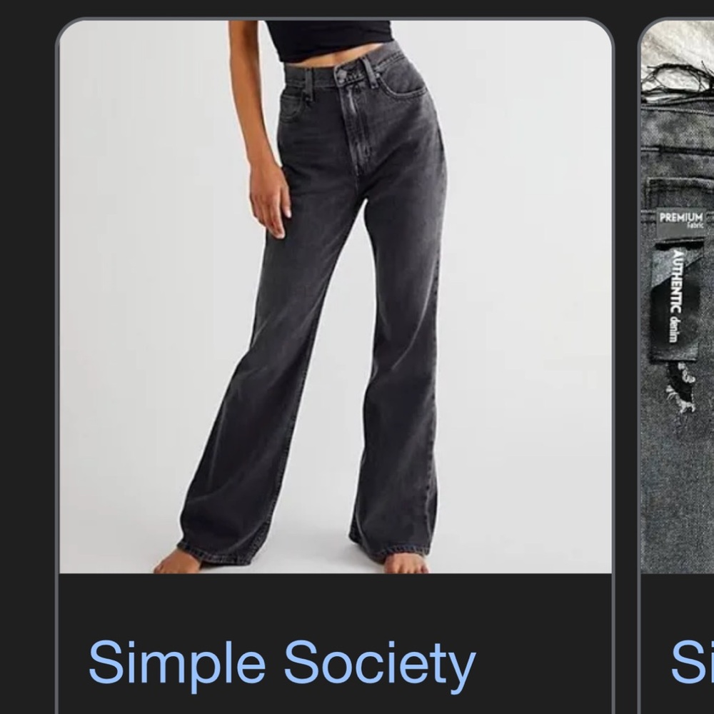 Black baggy simple society jeans